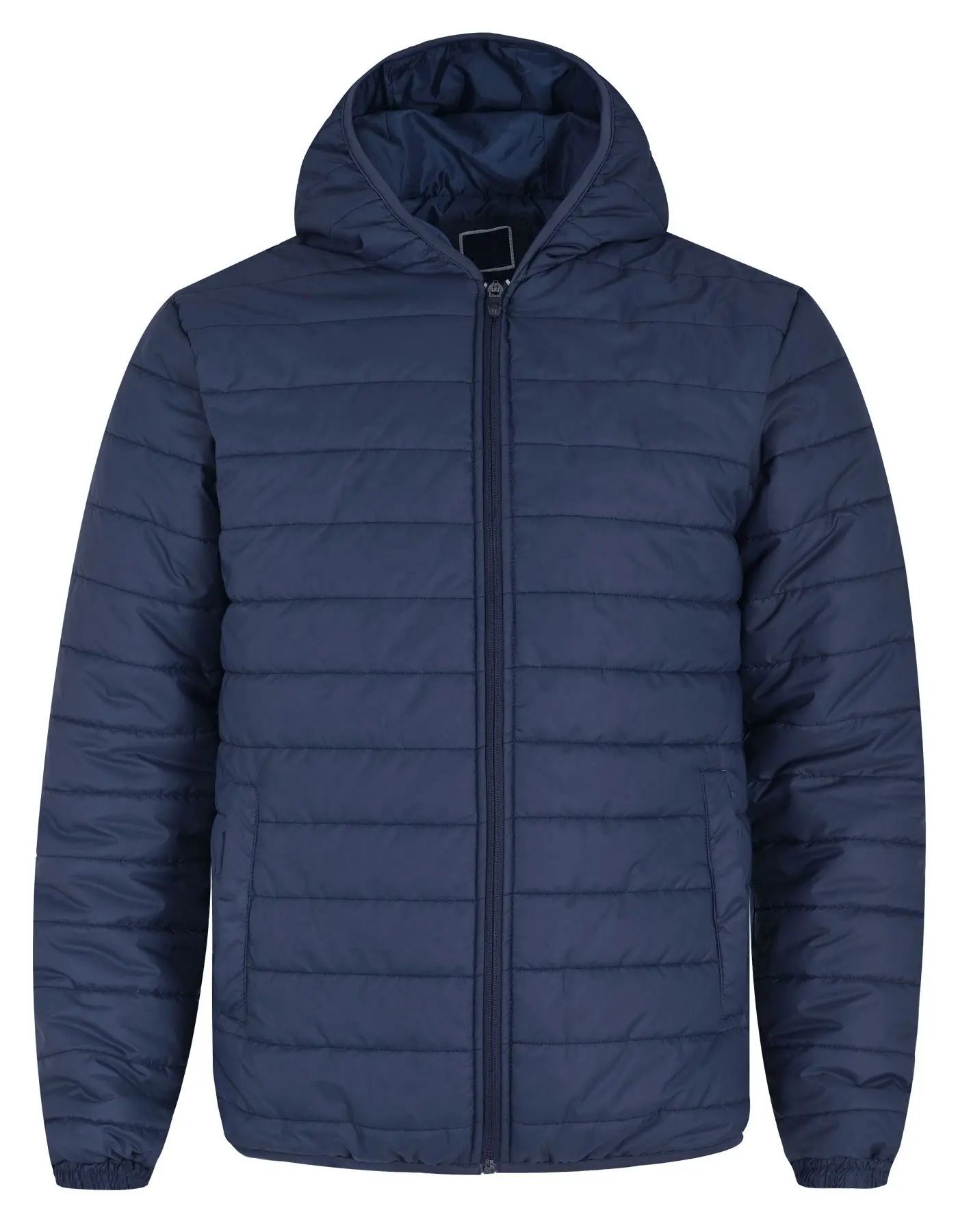 Veste à capuche de haute qualité pour hommes, veste à capuche de marque originale, patchwork bleu marine uni, veste bouffante coupe-vent personnalisée