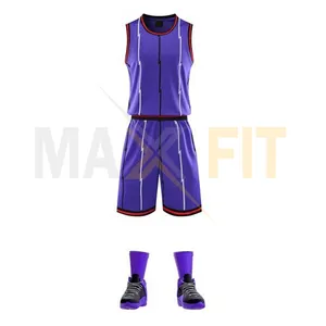 Abbigliamento sportivo personalizzato maglie e pantaloncini da basket traspiranti per la formazione giovanile impostati da MAXFIT ENTERPRISES