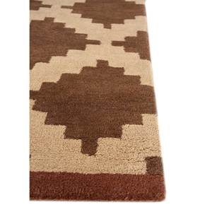 พรมขนสัตว์ทอมือลายเรขาคณิตสีเบจและสีน้ำตาล รุ่น Tac-7052(Md) สำหรับห้องนั่งเล่น ทางเข้าบ้าน และห้องนอน - Product Image 4