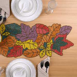 Mantel Individual Artesanal Estilo Bohemio Cromático, Ecológico y Sostenible, Hecho con Cuentas y Base de Satén, Juego de 1, 1200g, Versátil y Fácil de Usar - Product Image 5