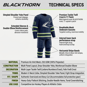 Conjunto de Jersey de Hockey sobre Hielo Personalizado para Hombre, Rayas Verde Marino, Sublimado, Absorbente de Humedad, Cuello en V, Manga Larga, Corte Regular, Ropa para Adultos - Product Image 5