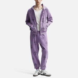 กางเกงวิ่งขายาวผ้าคอตตอนสี100% สำหรับผู้ชายเสื้อแนวสตรีทผ้าวอดระยิบระยับมีเพชรเทียมออกแบบได้ตามต้องการ - Product Image 3