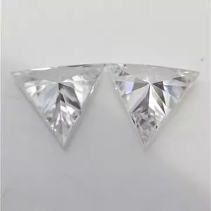 Forme de Triangle blanc diamant en vrac naturel incolore trillion coupe diamant pierre en vrac pour la fabrication de bijoux diamant pierre précieuse en vrac - Product Image 2