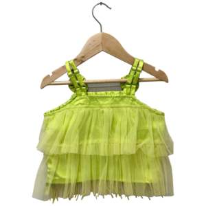 Ensemble 2 pièces tendance pour femme : haut brodé sans manches à col licou et pantalon palazzo vert citron – Tenue de soirée élégante pour l'été - Product Image 3