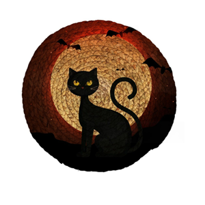 Alfombra y alfombra de Halloween de yute hecha a mano ecológica, decoración de Halloween, tamaño personalizado para niños, venta al por mayor, decoración del hogar - Product Image 1