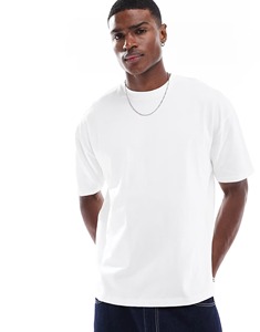 Conception personnalisée 100% coton GSM lourd T-shirt à col rond de haute qualité couleur blanche unie T-shirt streetwear surdimensionné pour hommes - Product Image 3