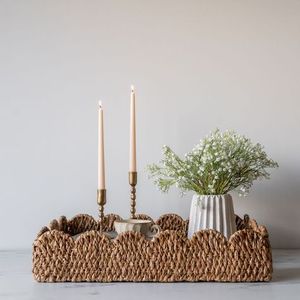 Eco-Friendly Vietnamese Rectangle Shape Handwoven Seagrass Serving <b>Tray</b> Carrying Handles for Vegetables Home Storage <b>Baskets</b> - Product Image 2