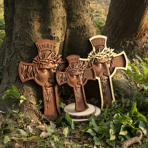 ศิลปะติดผนังรูปมงกุฎหนามไม้กางเขนรูปพระเยซูทำจากไม้แกะสลักด้วยมือตกแต่งบ้านของคริสเตียน - Product Image 6