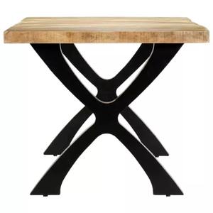 Modern Industrial Design Mango <b>Wood</b> & Iron <b>Dining</b> <b>Table</b> Set with <b>Dining</b> Chairs Waterproof Home Furniture - Product Image 2