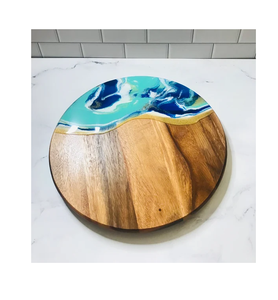 Wholesale Supplier Wood & Resin <b>Lazy</b> <b>Susan</b> Direct Factory Acacia Wood Resin Cake Sweet Serving <b>Lazy</b> <b>Susan</b> - Product Image 3