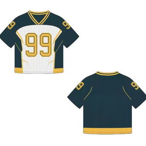 เสื้อฟุตบอลตาข่ายครอปสไตล์ย้อนยุคสำหรับผู้ชายเสื้อฟุตบอลพิมพ์โลโก้ได้ตามต้องการ - Product Image 6