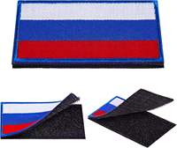 Écussons de drapeau personnalisés écologiques de haute qualité, colorés, en tissu de coton tissé avec crochet, badges brodés thermocollants, drapeau de la Russie à coudre