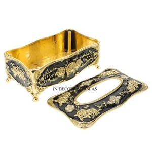 Noir et or couleur le plus fantaisie Unique Designer luxueux qualité fait porte-serviettes Table pièce maîtresse accessoires de l'Inde - Product Image 1