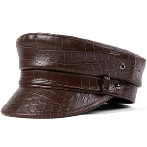 New 2025 Cowhide Leather Baseball Cap Warm Leisure Top Visor Cap Male Genuine Leather Trucker <b>Hats</b> - Product Image 2