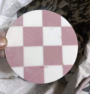 Classic Heart Shaped Marble Coasters <b>Gold</b> or Silver with Natural Wood 5mm Thick Made in India Round Mango Coaster - Product Image 1