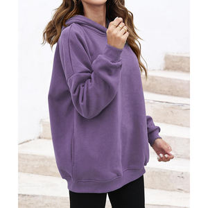 Venta al por mayor de sudaderas con capucha de las mujeres Casual Streetwear Drop Shoulder Figures Transpirable Eco-friendly Hoodies de punto para las mujeres - Product Image 5