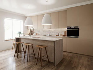 Plans de travail de cuisine et salle de bain sur mesure en pierre de quartz artificielle, préfabriqués, écologiques, résistants au feu, garantie 1 an - Product Image 1