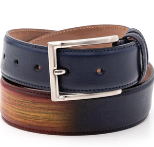 New Fashion Italian Handmade Cow Hide Genuine Leather <b>Belt</b> Luxury <b>Metal</b> Alloy Galvaine Steel Buckle 3.5CM Width 105-135CM Length - Product Image 1
