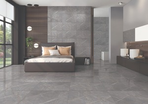 Orientbell Vitrifié (GVT) 600X1200 DR PGVT Pulpis Marbre Gris Finition Brillante Grands Carreaux Grand Mur Sol Carreaux de Porcelaine - Product Image 5