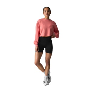 Sudadera para Mujer, Cuello Redondo, Manga Larga, Color Sólido, Sudadera Corta Informal, Ropa de Mujer para Exteriores - Product Image 2
