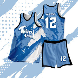 Ensemble de shorts et de maillots d'entraînement de basket-ball, tissu respirant à séchage rapide, vente en gros - Product Image 1