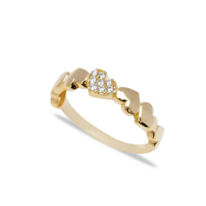 แหวนแต่งงานดีไซน์หัวใจหรูหรา ชุบโรเดียม งานแฮนด์เมด สไตล์มินิมอล ตุรกี เงินแท้ 925 - Product Image 1