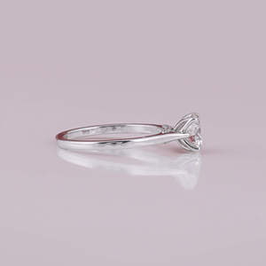 Round Cut 18KT Solid White Gold Plated Engagement <b>Ring</b> Luxury Classic Style Lab Grown Tiny Round Cut Diamond <b>Ring</b> for Birthday - Product Image 4