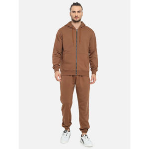 Conjunto de chándal de Jogger ajustado para hombre unisex, Sudadera con capucha y cremallera con logotipo personalizado para primavera - Product Image 1