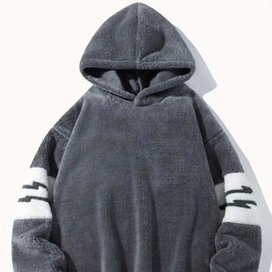 Ropa de invierno para hombre de calidad superior Nuevo estilo Patrón sólido Algodón Mezclado Fleece Sudadera con capucha Peso ligero Pullover Basics - Product Image 1