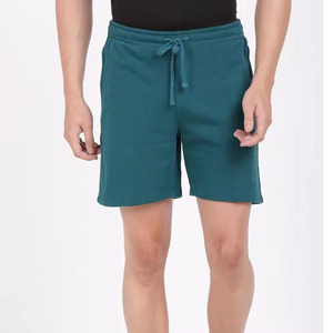 100% coton sportif maille Shorts Joggers athlétique Fitness entraînement vêtements de sport avec taille moyenne solide Style laine tissu - Product Image 1