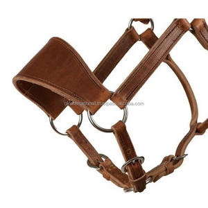 Licou de cheval en cuir véritable entièrement réglable, fabrication de qualité, artisanal, avec boucle à double couronne réglable, licou anatomique - Product Image 1