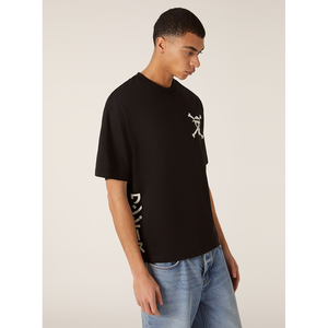 เสื้อยืดพิมพ์ลายกราฟิกขนาดใหญ่สำหรับผู้ชาย, เสื้อยืดพิมพ์ลายกราฟฟิคผ้าฝ้าย100% สีดำไซส์ใหญ่ - Product Image 2