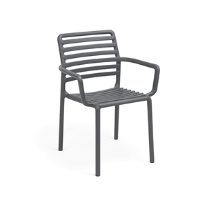 NEWBELLA Hiera Fauteuil en plastique Anthracite Résistant aux UV avec accoudoirs pour restaurant, hôtel et salle à manger Fabriqué en Turquie - Product Image 2