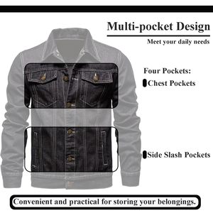 Wholesale Custom Men <b>Denim</b> <b>Jacket</b> 100% Cotton High Quality Breathable Lightweight <b>denim</b> <b>jacket</b> for men - Product Image 6