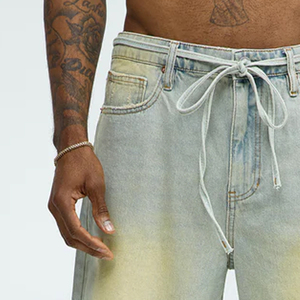 Shorts en jean pour hommes à prix avantageux avec fermeture à boutons et poches latérales pour la vente en gros Shorts tendance décontractés de haute qualité - Product Image 4