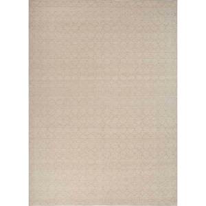 Tapis en laine noué à la main Erbe Ivory, motif géométrique abstrait, 9x12, rectangulaire, Tabriz, pour la maison, le salon, le couloir, la chambre - GS-1095 - Product Image 1