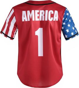 Personnalisable Imprimé 100% Polyester Unisexe Baseball Softball Jersey Qualité Supérieure Respirant Séchage Rapide Protection UV Américain - Product Image 3