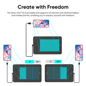 XP-PEN New Deco mini7 V2 kỹ thuật số đồ họa vẽ máy tính bảng 16k bút áp lực - Product Image 5