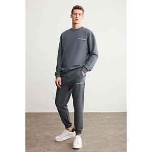 GRIMELANGE <b>Men's</b> Organic <b>Fleece</b> <b>Lined</b> <b>Jogger</b> Sweatpants with Embroidery Lettering - Product Image 4