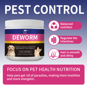 Supplément de vermifuge à base de plantes probiotiques naturels doux à mâcher pour chiens et chats, absorption rapide, sûre et douce - Product Image 4