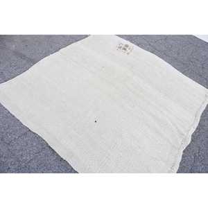 Tapis turc vintage, tapis de 5,8 x 5,7 pieds, tapis en laine persane blanc - Product Image 4