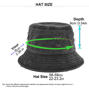 Chapeau bob à large bord déchiré et délavé pour hommes et femmes, chapeau de soleil en toile de coton vintage avec détails usés - Product Image 2