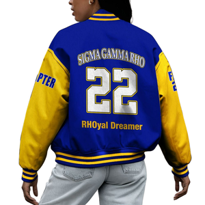 Sigma Gamma Rho 1922 SGRho Varsity Letterman Jacket Royal Poodle Heritage Edition Greek Life Pride Coat - Product Image 2