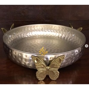 <strong>Exclusive</strong> Quality Metal Stainless Steel <strong>Chocolate</strong> Bowl For Home Dining Wooden Base Mop Work Decoration <strong>Chocolate</strong> &amp; Snacks Bowl