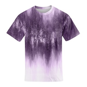 Vêtements pour hommes T-shirt de couleur dégradée à manches courtes et col rond Tee Shirts d'été Beach Tops Shirts - Product Image 6