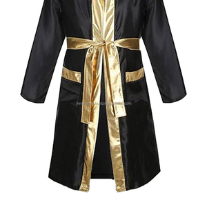 Robes de boxe personnalisées haut de gamme en satin à capuche, tenue de ring respirante et légère, équipement de boxe - Product Image 4