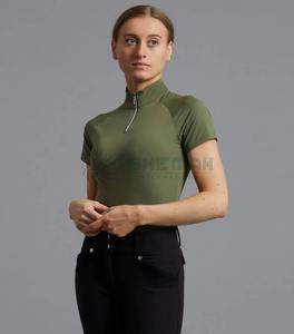Camiseta de Entrenamiento Ecuestre Elástica para Mujer, Elegante, Ligera, Transpirable, Atlética, Cómoda para Montar a Caballo - Product Image 1
