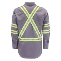 Grosir Nfpa tahan api tukang las Fr pakaian tahan api lengan panjang kancing tahan api Hi Vis kancing kemeja