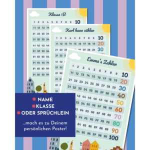 Affiche personnalisable avec des nombres de 1 à 100 pour l'apprentissage des mathématiques - Product Image 4