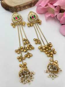 <b>Beautiful</b> Amrapali Style Brass <b>Earrings</b> For Women Antique Finish Trending Dangler <b>Earrings</b> Inspired By Indian Heritage Jewelry - Product Image 4